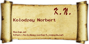 Kolodzey Norbert névjegykártya