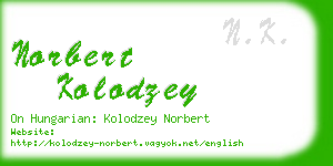 norbert kolodzey business card